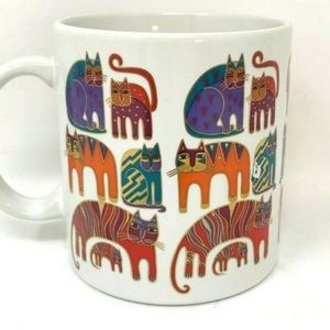 Vintage Laurel Burch fantastic felines cat mug
